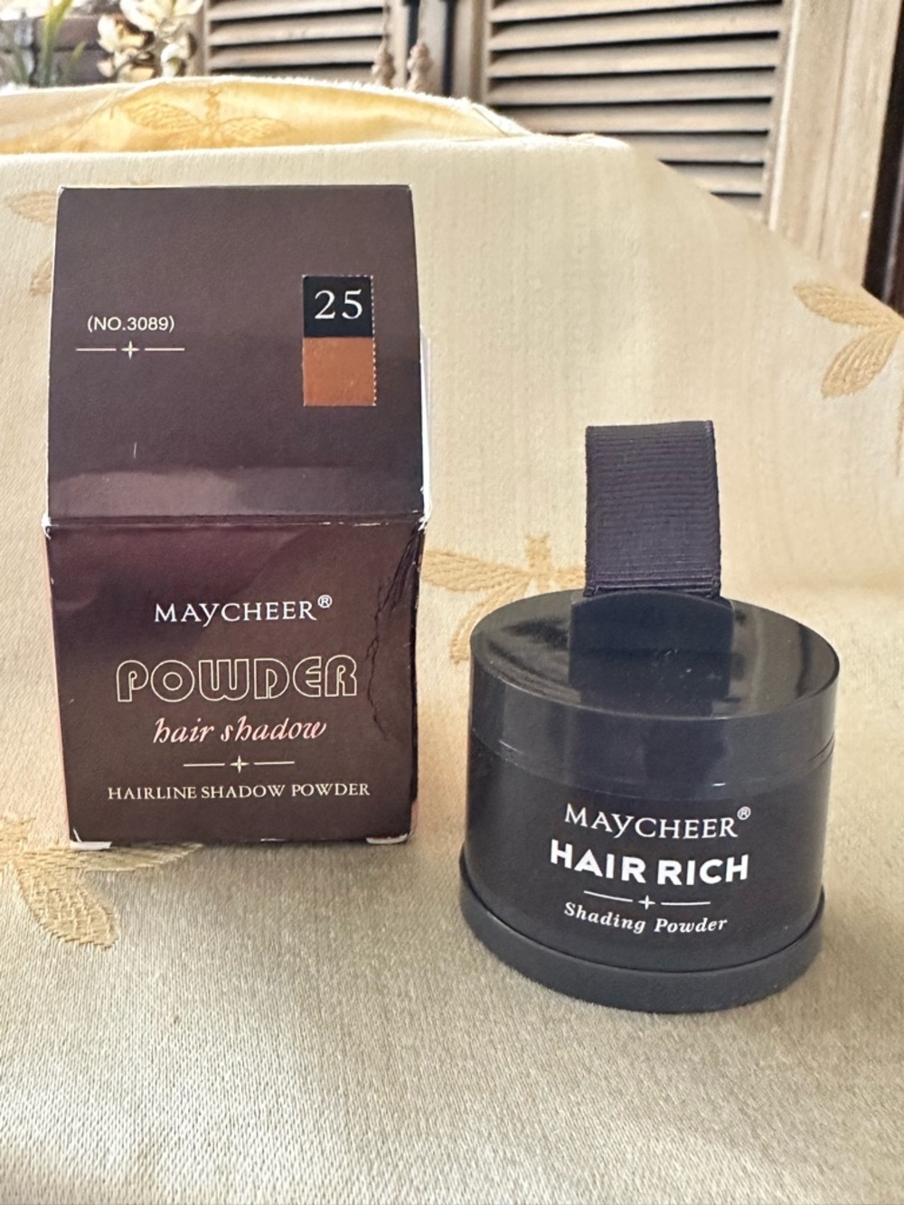 MAYCHEER Hairline / Hair Shadow Powder. #25 Rusty Brown. Waterproof.